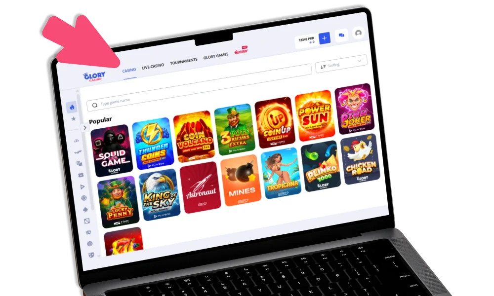 Glory Casino Pakistan Lobby