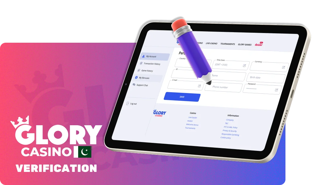 Verificarion process for Pakistani players at Glory Casino