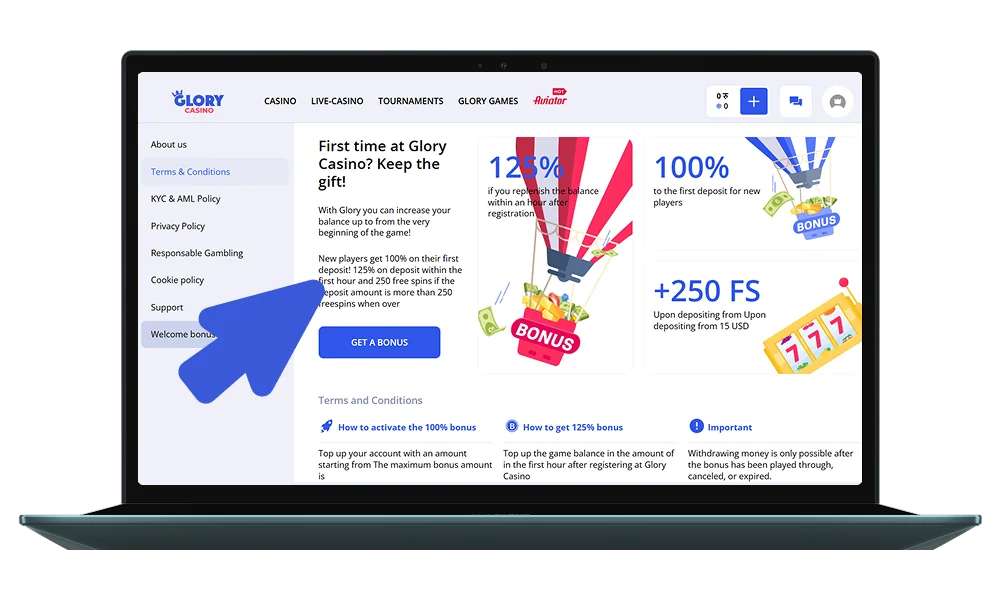 Learn about the bonus rules at Glory Casino